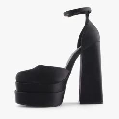 VIVA BLACK SATIN -Fashion Shoe Store C1197 3