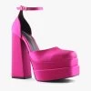 VIVA PINK SATIN -Fashion Shoe Store C1198 1